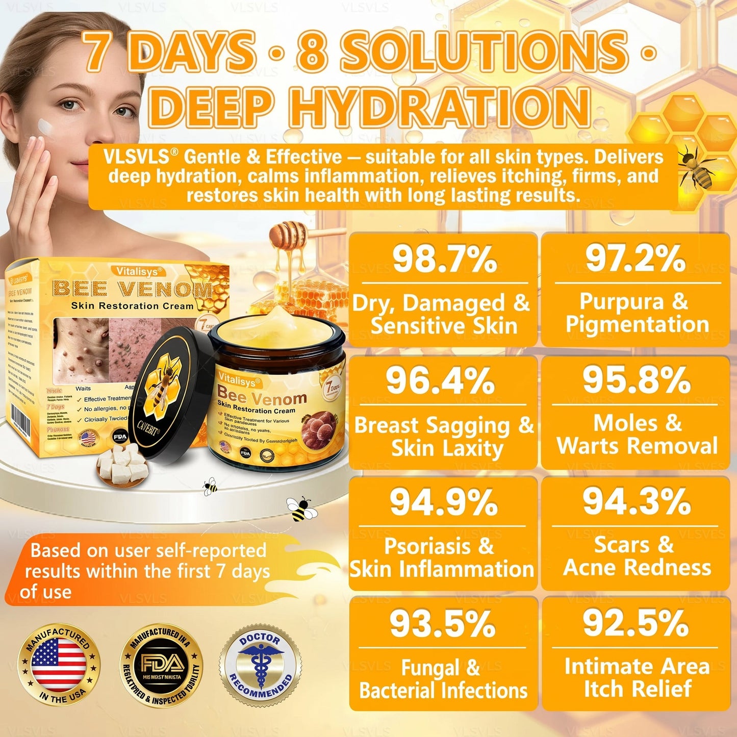 🔥 LAST DAY 80% OFF🔥 Aeehfeng® Bee Venom Skin Restoration Cream 🔥🔥