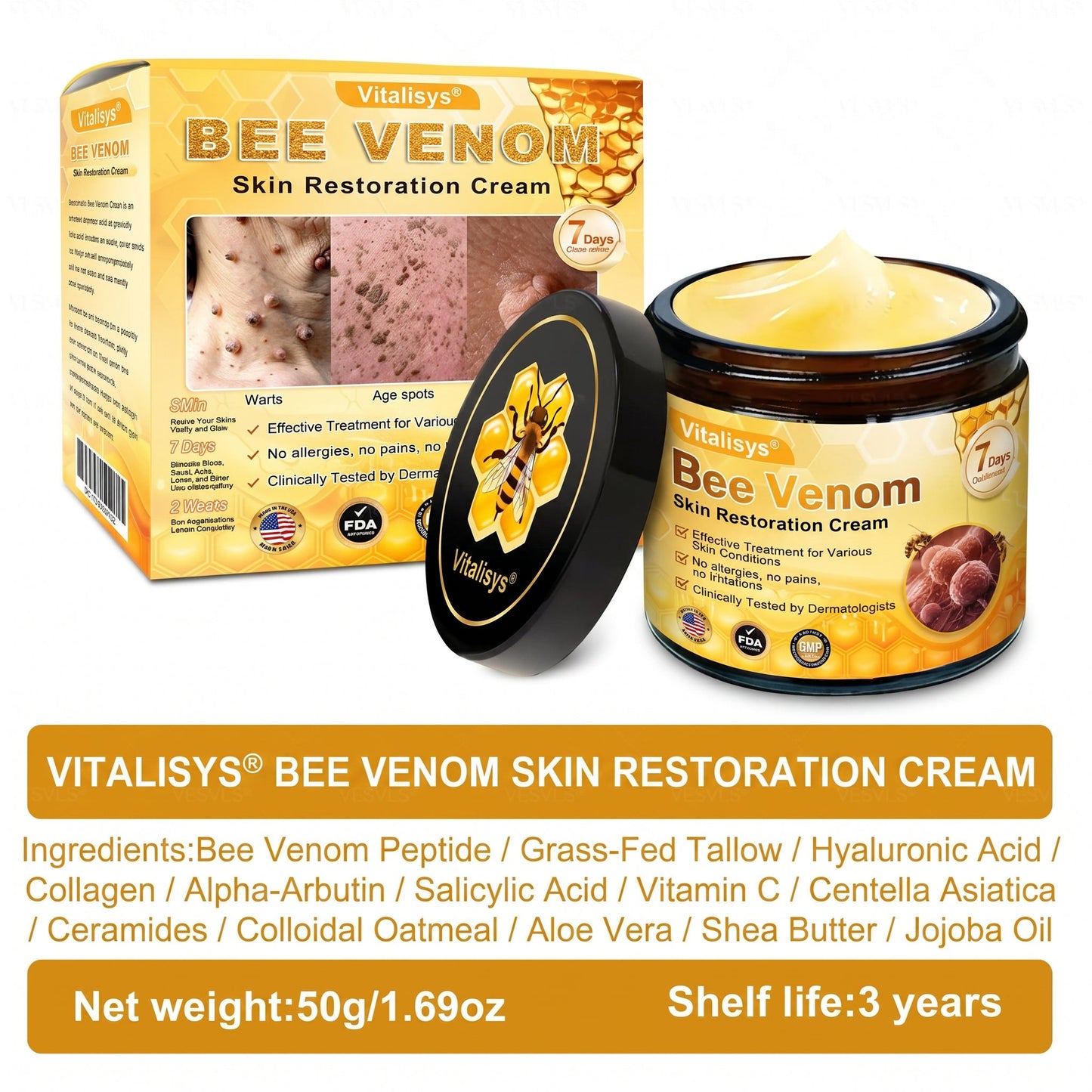 🔥 LAST DAY 80% OFF🔥 Aeehfeng® Bee Venom Skin Restoration Cream 🔥🔥