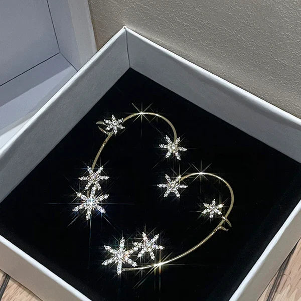 Delicate Snowflake Ear Cuff – Lightweight Silver and Gold Finish Earrings